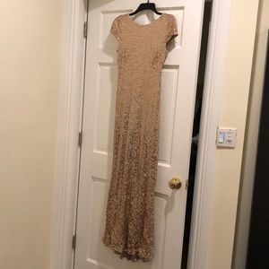 Badgley Mischka rose gold sequin dress - 6